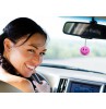 HappyBalls Pink Smiley Face Antenna Ball / Cute Dashboard Buddy (Auto Accessory) (Fat Antenna)